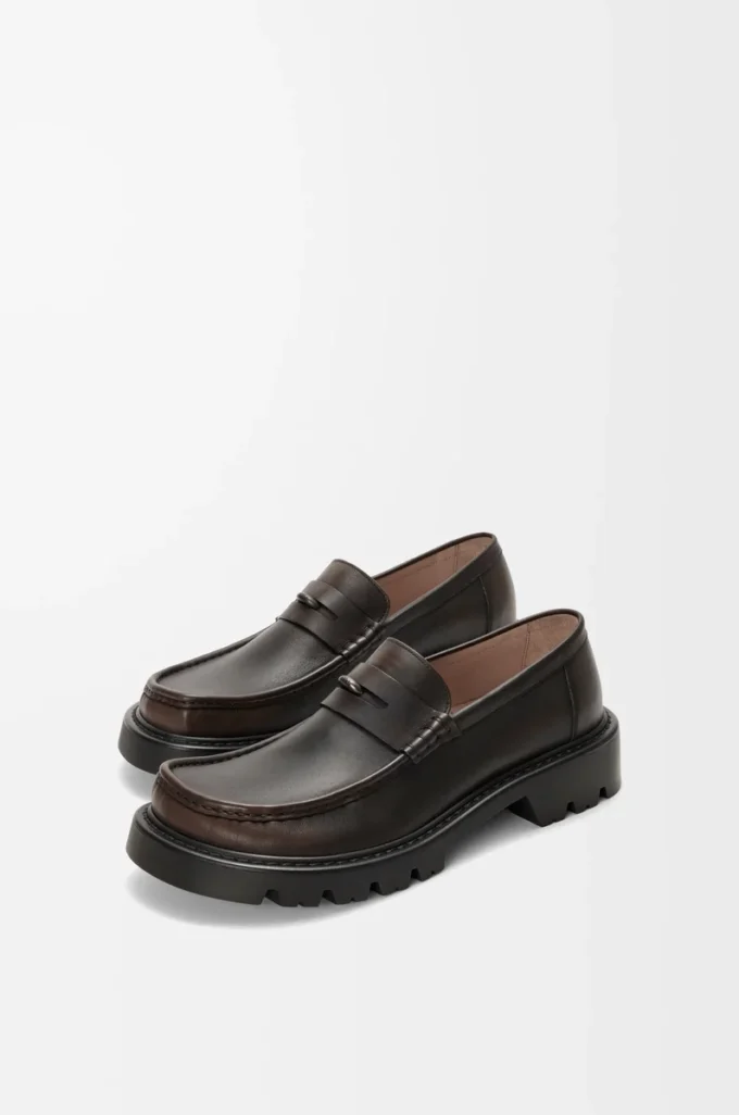 Sierra loafer in brushed-off calfskin Dark Brown Sierra loafer in brushed-off calfskin Dark Brown