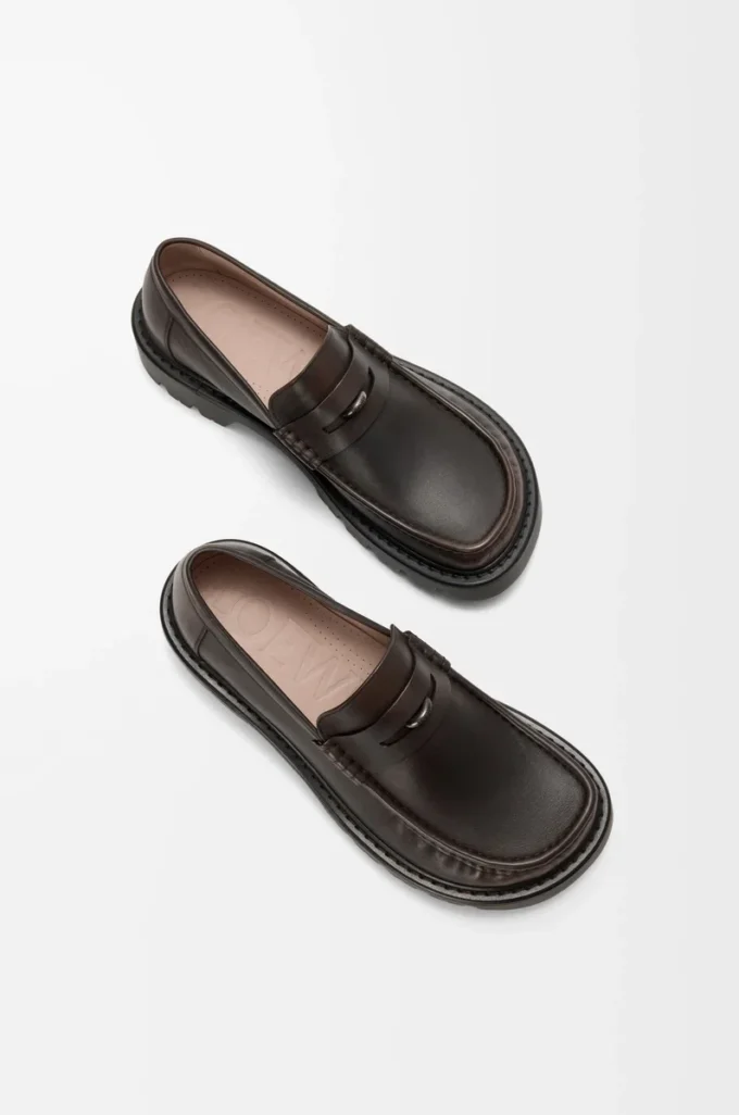 Sierra loafer in brushed-off calfskin Dark Brown Sierra loafer in brushed-off calfskin Dark Brown