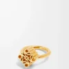Single Anagram ring in sterling silver Gold