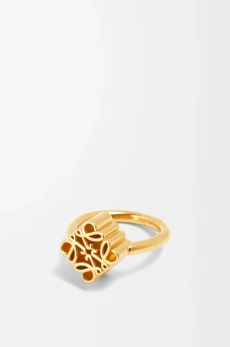 Single Anagram ring in sterling silver Gold