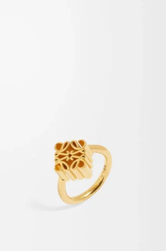 Single Anagram ring in sterling silver Gold