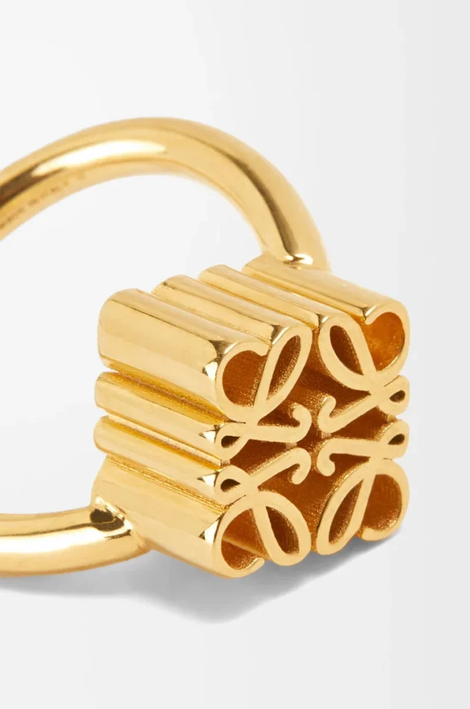 Single Anagram ring in sterling silver Gold