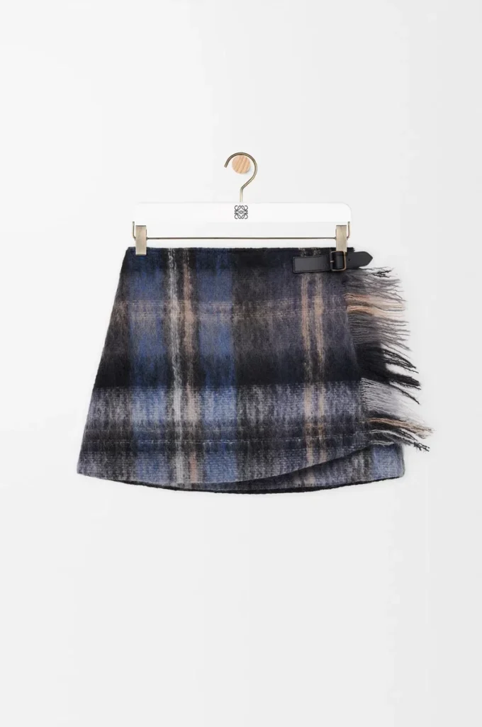 Skirt in mohair and wool blend Blue/Multicolor Skirt in mohair and wool blend Blue/Multicolor