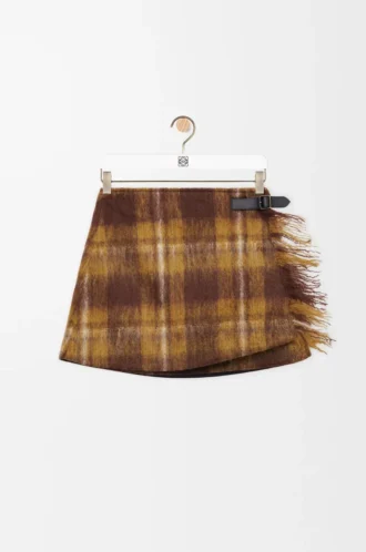 Skirt in mohair and wool blend Yellow/Multicolor