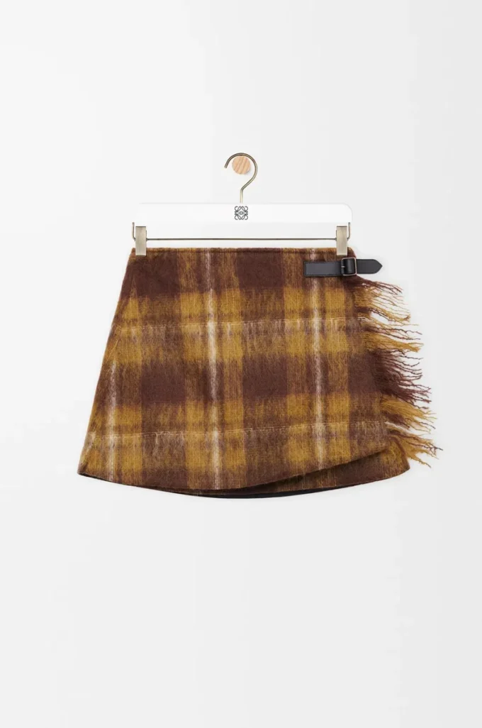 Skirt in mohair and wool blend Yellow/Multicolor