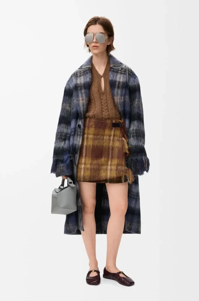Skirt in mohair and wool blend Yellow/Multicolor