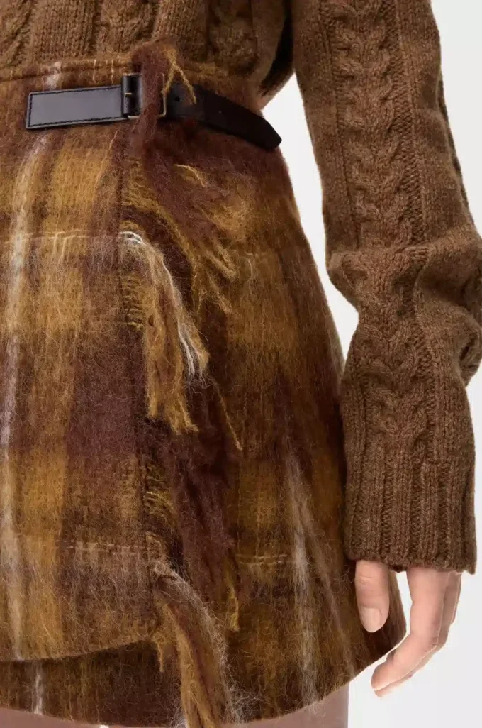 Skirt in mohair and wool blend Yellow/Multicolor