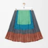Skirt in silk blend Caramel/Bright Green
