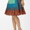 Skirt in silk blend Caramel/Bright Green