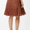 Skirt in silk blend Caramel/Bright Green