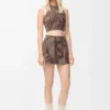 Skirt in technical jersey Brown/Pink Skirt in technical jersey Brown/Pink