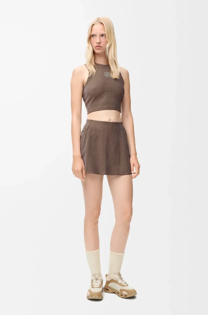 Skirt in technical jersey Brown/Pink Skirt in technical jersey Brown/Pink