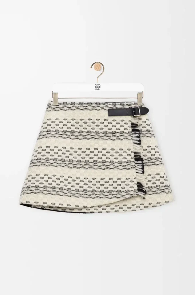 Skirt in wool blend jacquard Black/White Skirt in wool blend jacquard Black/White