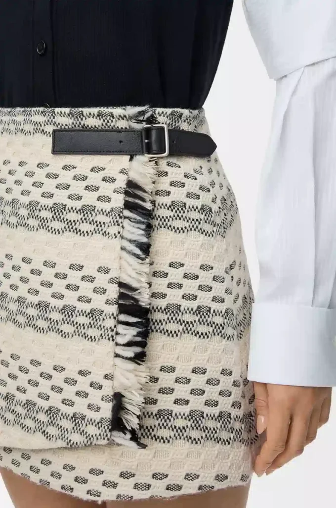 Skirt in wool blend jacquard Black/White Skirt in wool blend jacquard Black/White