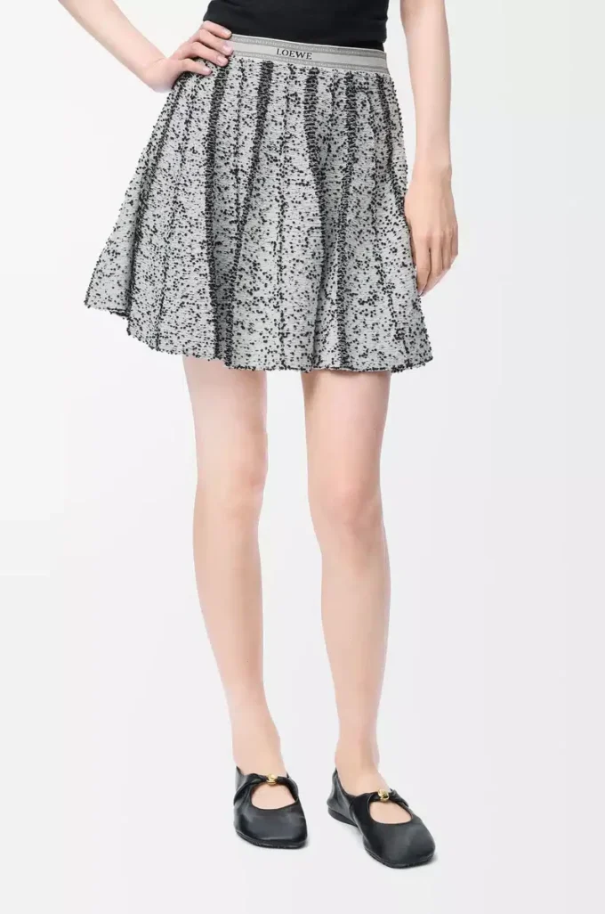 Skirt in wool White/Black Skirt in wool White/Black