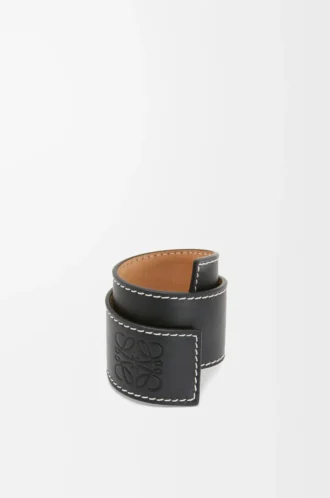 Slap bracelet in calfskin Black