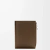 Slim compact wallet in deerskin Tundra