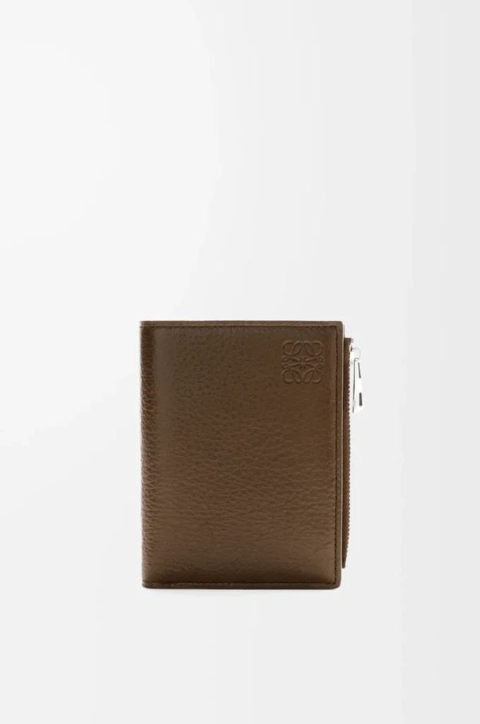 Slim compact wallet in deerskin Tundra