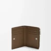 Slim compact wallet in deerskin Tundra