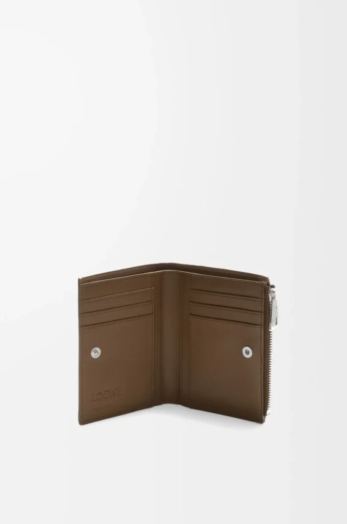 Slim compact wallet in deerskin Tundra