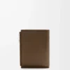 Slim compact wallet in deerskin Tundra