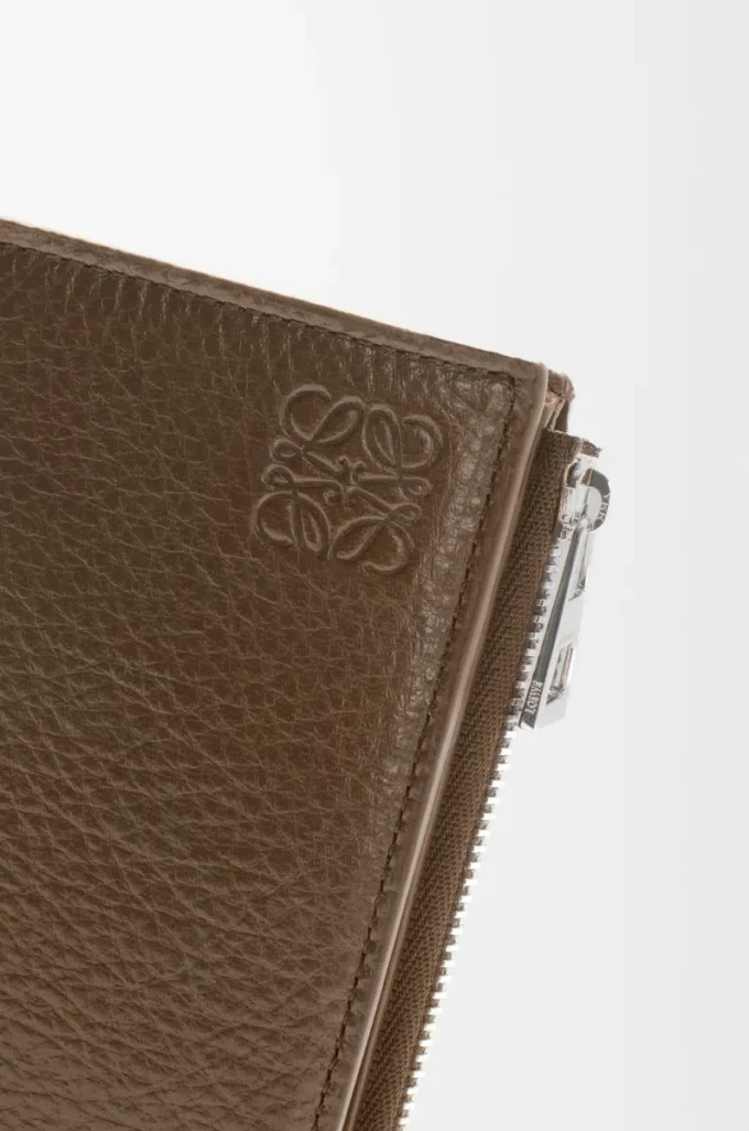 Slim compact wallet in deerskin Tundra