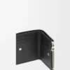 Slim compact wallet in shiny calfskin Black/Deep Navy Slim compact wallet in shiny calfskin Black/Deep Navy