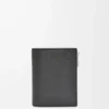 Slim compact wallet in soft grained calfskin Black Slim compact wallet in soft grained calfskin Black