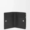 Slim compact wallet in soft grained calfskin Black Slim compact wallet in soft grained calfskin Black