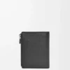 Slim compact wallet in soft grained calfskin Black Slim compact wallet in soft grained calfskin Black
