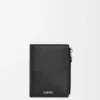 Slim compact walllet in textured classic calfskin Black Slim compact walllet in textured classic calfskin Black