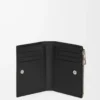 Slim compact walllet in textured classic calfskin Black Slim compact walllet in textured classic calfskin Black