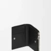 Slim compact walllet in textured classic calfskin Black Slim compact walllet in textured classic calfskin Black