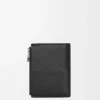 Slim compact walllet in textured classic calfskin Black Slim compact walllet in textured classic calfskin Black