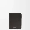 Slim compact walllet in textured classic calfskin Dark Grey