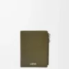 Slim compact walllet in textured classic calfskin Dark Khaki Slim compact walllet in textured classic calfskin Dark Khaki