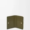 Slim compact walllet in textured classic calfskin Dark Khaki Slim compact walllet in textured classic calfskin Dark Khaki