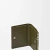 Slim compact walllet in textured classic calfskin Dark Khaki Slim compact walllet in textured classic calfskin Dark Khaki