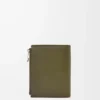 Slim compact walllet in textured classic calfskin Dark Khaki Slim compact walllet in textured classic calfskin Dark Khaki