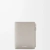 Slim compact walllet in textured classic calfskin Shell Grey Slim compact walllet in textured classic calfskin Shell Grey