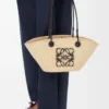 Small Anagram Basket bag in iraca palm and calfskin Natural/Black Small Anagram Basket bag in iraca palm and calfskin Natural/Black