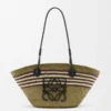 Small Anagram Basket in iraca palm and calfskin Dark Khaki/Black Small Anagram Basket in iraca palm and calfskin Dark Khaki/Black
