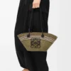 Small Anagram Basket in iraca palm and calfskin Dark Khaki/Black Small Anagram Basket in iraca palm and calfskin Dark Khaki/Black