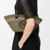 Small Anagram Basket in iraca palm and calfskin Dark Khaki/Black Small Anagram Basket in iraca palm and calfskin Dark Khaki/Black
