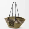 Small Anagram Basket in iraca palm and calfskin Dark Khaki/Black Small Anagram Basket in iraca palm and calfskin Dark Khaki/Black