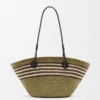 Small Anagram Basket in iraca palm and calfskin Dark Khaki/Black Small Anagram Basket in iraca palm and calfskin Dark Khaki/Black