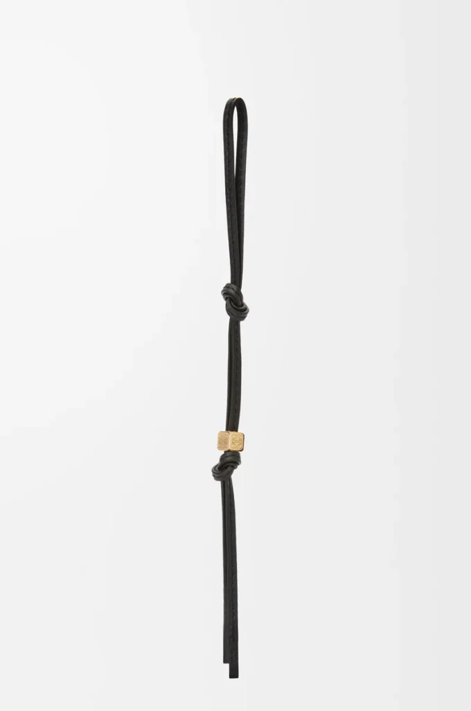Small Anagram strap in calfskin Black Tonal/Gold Small Anagram strap in calfskin Black Tonal/Gold