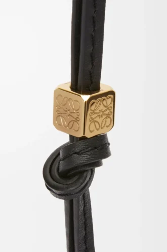 Small Anagram strap in calfskin Black Tonal/Gold Small Anagram strap in calfskin Black Tonal/Gold