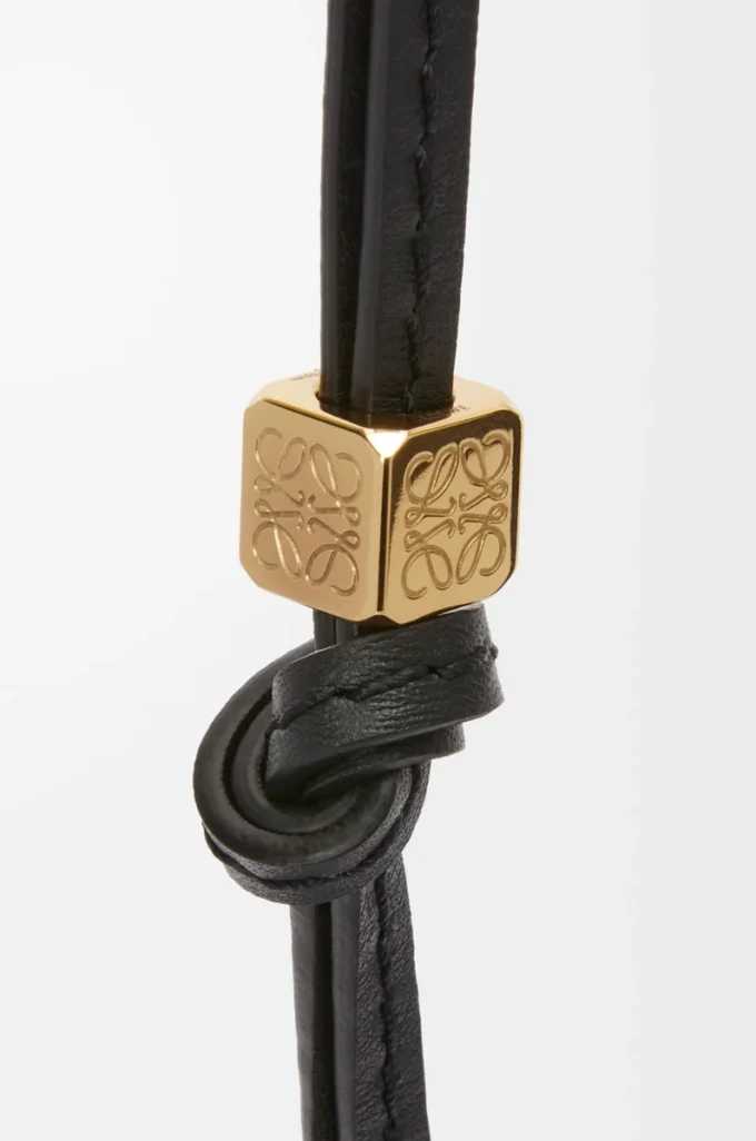 Small Anagram strap in calfskin Black Tonal/Gold Small Anagram strap in calfskin Black Tonal/Gold