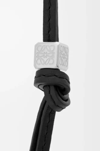 Small Anagram strap in calfskin Black Tonal/Palladium